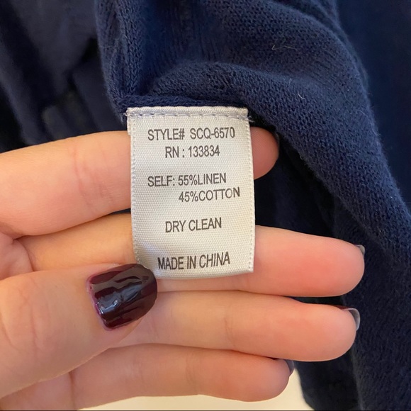 Hit List LA Navy Blue Light Weight Linen Cardigan - Picture 9 of 9